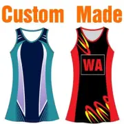 Custom Made Netball Dresses Bodysuits Singlets Skirts Sublimation