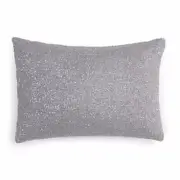 1872 Bedding Sequin Bouclé Decorative Pillow, Light Grey, 14″ X 20″