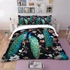 Peacock Animal Doona Duvet Quilt Cover Set Single Double Queen King Size Bedding
