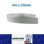 5m x 25mm SilverGray ​Nylon Webbing Strap Safety Belt Knapsack Bag Leash