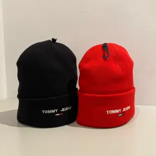 【蟹老闆】Tommy Hilfiger 毛帽 排字黑/紅/深藍