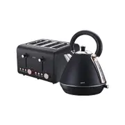 Pronti Rose Trim Collection Toaster & Kettle Bundle - Black
