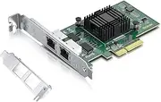 10/100/1000Mbps Gigabit Ethernet Network Interface Card (NIC) Dual Copper RJ45 Ports, with Intel I350AM4 Chip, Compare to Intel I350-T4, PCIE 2.1 X4, Support Windows/Windows Server/Linux