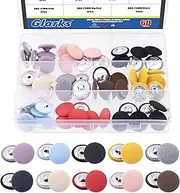 Glarks 60Pcs 10 Colors Cloth Covered Button Set, Metal Shank Round Flat Back for Clothing Suits Jacket Blouses Dress DIY Craft (25MM)