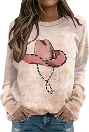 [DuBom] Hoodies Women Athletic Long Sleeve for Womens Daily Print O Neck Sweatshirt Round Neck Fit Pullover Tops Casual Long Sleeve Workout Shirts Casual Loose Louse Graphic Hoodie Women Pullover