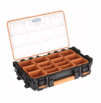 NEW AEG Quickstack Clear Top Organiser Storage Tool Box Removable Trays