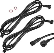 uxcell 2-Pack Waterproof Extension Cable, 3 Pin 9.84 Ft/3m Extension Cord Wire with 18AWG IP67 Male and Female Connectors for Outdoor Spotlights/LED Deck Lights [Black]