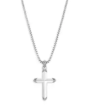 John Hardy Men's Sterling Silver Classic Chain Cross Pendant Necklace, 22