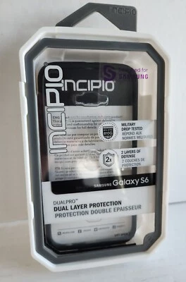 NEW Incipio DualPro Case for Samsung Galaxy S6 Clear/Black Slim Dual Layer