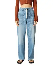 ba & sh Mima High Rise Straight Jeans in Blue Jeans