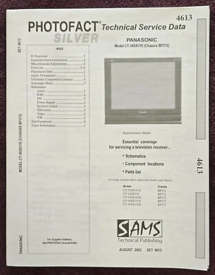 Sams Photofact 4613 Service Manual for Panasonic CT-36SX31E, CT-32SX31CE