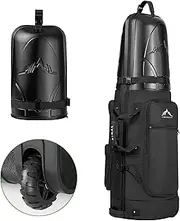UNIHIMAL Golf Travel Bag with Hard Case Top, 1680D Heavy Duty Oxford Golf Travel Bags for Airlines with Wheels, Golf Club Travel Bags for Airlines