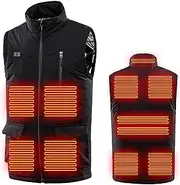 [MCGOS] Heated Body Warmer Men Ladies,Heated Vest Heating Jacket Electric USB Rechargeable 3 Temperature Winter Thermal Vests for Outdoor Camping Riding Hiking (Battery Pack Not Included),L,Black