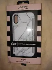 LuMee Duo Case for Apple iPhone Xs - Silver Metallic White Marble