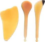 WOFASHPURET 3Pcs Natural Cattle Horns Scraping Massage Tool for Face Body Therapy Multifunctional Relaxation Plates for Spa Care and Skin Nourishment