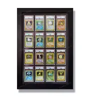 16 Card PSA Frames, Premium Base Set Graded Slab Frame CGC MCG Pokemon Wall Case