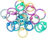 [BodyJewelryOnline] Captive Bead Rings - Lot of 20 Anodized Titanium 16Ga and 14Ga 316L - Lip, Ear, Nose