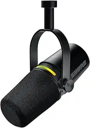SHURE MV7+ Podcast Microphone, MV7+-K: Dynamic Microphone, Cardioid Unidirectional, USB-C XLR, Wired, Noise Reduction, Streaming, YouTube Podcast, Recording, Music, Live Games, Vocals, DTM, Home
