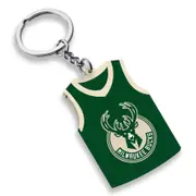 Milwaukee Bucks NBA Basketball Rubber Keyring with Team Logo Screen Print