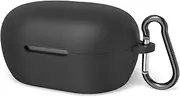 Geekria Silicone Case Cover Compatible with Bose New QuietComfort True Wireless Earbuds, Protective Earphones Skin Cover with Keychain Hook, Charging Port Accessible, Front LED Visible (Black)