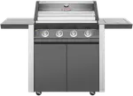 BeefEater 1600 Series Dark 4 Burner BBQ & Trolley with Side Burner, Cast Iron Burners & Grills
