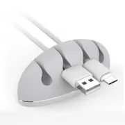 4-Channel Silicone Earphone USB Cable Cord Winder Wrap Desktop Cable Organizer Wire Management Holder