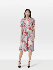 Blue & Red Floral Dress