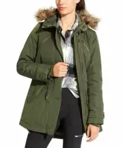 Athleta Primaloft Peak Parka Jacket,Ancient Forest/Dark G SIZE S #592618 N0825