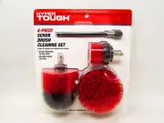 Hyper Tough 3 Pc Scrub Brush Cleaning Set For Any Drill 1/4” Quick Change Shank