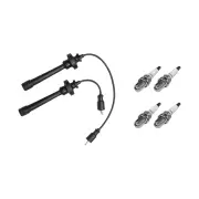 4 x NGK Spark Plugs + Bosch Ignition Leads for Mitsubishi Pajero IO QA 1.8 2.0