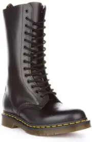 Dr Martens 1914 Smooth Leather High Lace Up Womens Boot In Black Size 3 - 7