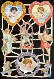 VICTORIAN ANGELS DIE CUT PAPER SCRAPS ef7269 GERMANY