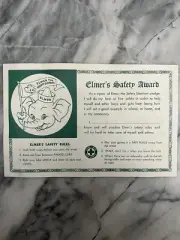 Rare Unused Elmer The Safety Elephant Award Ephemera 1960S ￼