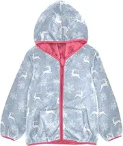 [Caihoyu] Baby Boy Sherpa Jacket Zip Hooded Sweatshirt Toddler Girl Fleece