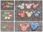 50 Mixed Color Flatback Resin Glitter Crystal Cabachons Scrapbooking Craft