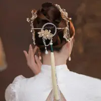在飛比找Yahoo!奇摩拍賣優惠-水舞U0901新娘頭飾新中式旗袍漢服古裝結婚禮發簪發髻套裝配