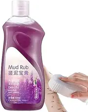 Rubbing Mud for Skin,2023 Best Mud Rubbing Artifact,Deeply Exfoliating,Removing Dead Skin and Dirt Body Wash with Bath Sponge (Lavender)