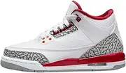 [Nike] Big Kid's Jordan 3 Retro Cardinal Red White/Lt Curry-Cardinal Red (398614 126), White/Light Curry/Cardinal Red, 4 Big Kid
