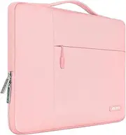 MOSISO Laptop Sleeve Compatible with MacBook Air/Pro, 13-13.3 inch Notebook, Compatible with MacBook Pro 14 inch M3 M2 M1 Chip Max 2023-2021, Polyester Multifunctional Briefcase Bag, Chalk Pink