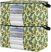 sanluoli 60L 2 Pack Under Bed Shoe Storage Containers with Reinforced Handles, clear window Sweater Storage Organizer For Closet