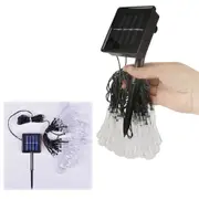 7M Solar Raindrop Fairy String Lights 50 LED RGB Garden Outdoor Lamp Party Decor