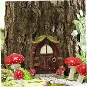 Fairy Garden Door, 4.5inch Resin Glow in The Dark Fair Door with Mini Mushrooms, Miniature Doors Ornament for Landscape Garden Decorations