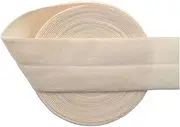 DIY PARK 5 Yard 1" 25mm Matte Non-Shiny Soild Color Fold Over Elastic FOE Spandex Satin Band Baby Headband Hair Tie Tutu Dress Sewing Trim(Nude)