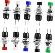 Baluue 12pcs 7mm Stainless Steel Momentary Push Button Switch for Industrial Control Circuits