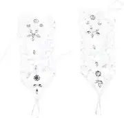 [VALICLUD] 1 Pair Floral Lace Fingerless Gloves for Weddings Proms and Parties Elegant Lace Beaded Gloves Lightweight and Comfortable Accessory for Vintage Modern Outfits