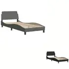 Bed Frame with Headboard Slatted Mattress Base Bedroom Furniture Fabric vidaXL