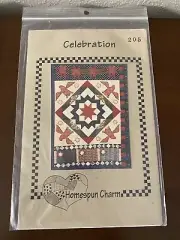 Homespun Charm “Celebration” 205 Applique Pieced Quilt Pattern Uncut