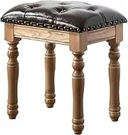 Vanity Stool Bedroom Vanity Chair Upholstered Seat Benches Wooden Dressing Stool Entrance Shoe Changing Stool Fitting Room Stool Piano Stool Small Dining Stool Oak Frame(Brown)