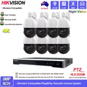Hikvision 12MP 8CH CCTV 8MP 18x Zoom PTZ Camera System 2-Way Audio Auto Tracking