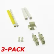 3 Pack - LC UPC Multi-mode Duplex Fiber Optic Cable Connector 0.9mm New